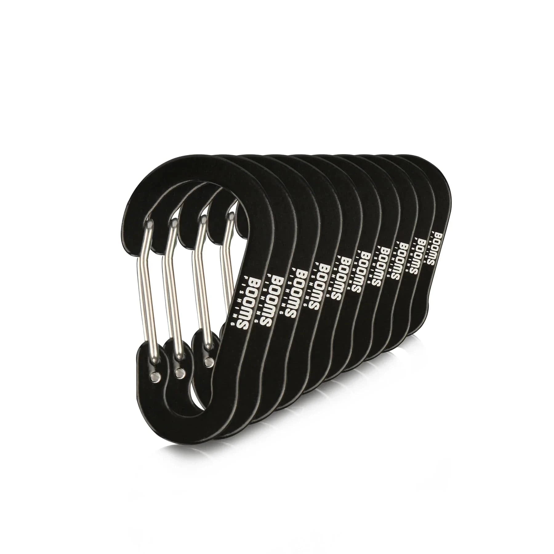 China China Black 10pcs Booms Fishing CC1 Steel Small Carabiner Clips Outdoor Camping  Multi Tool  Fishing Acessories 6pcs