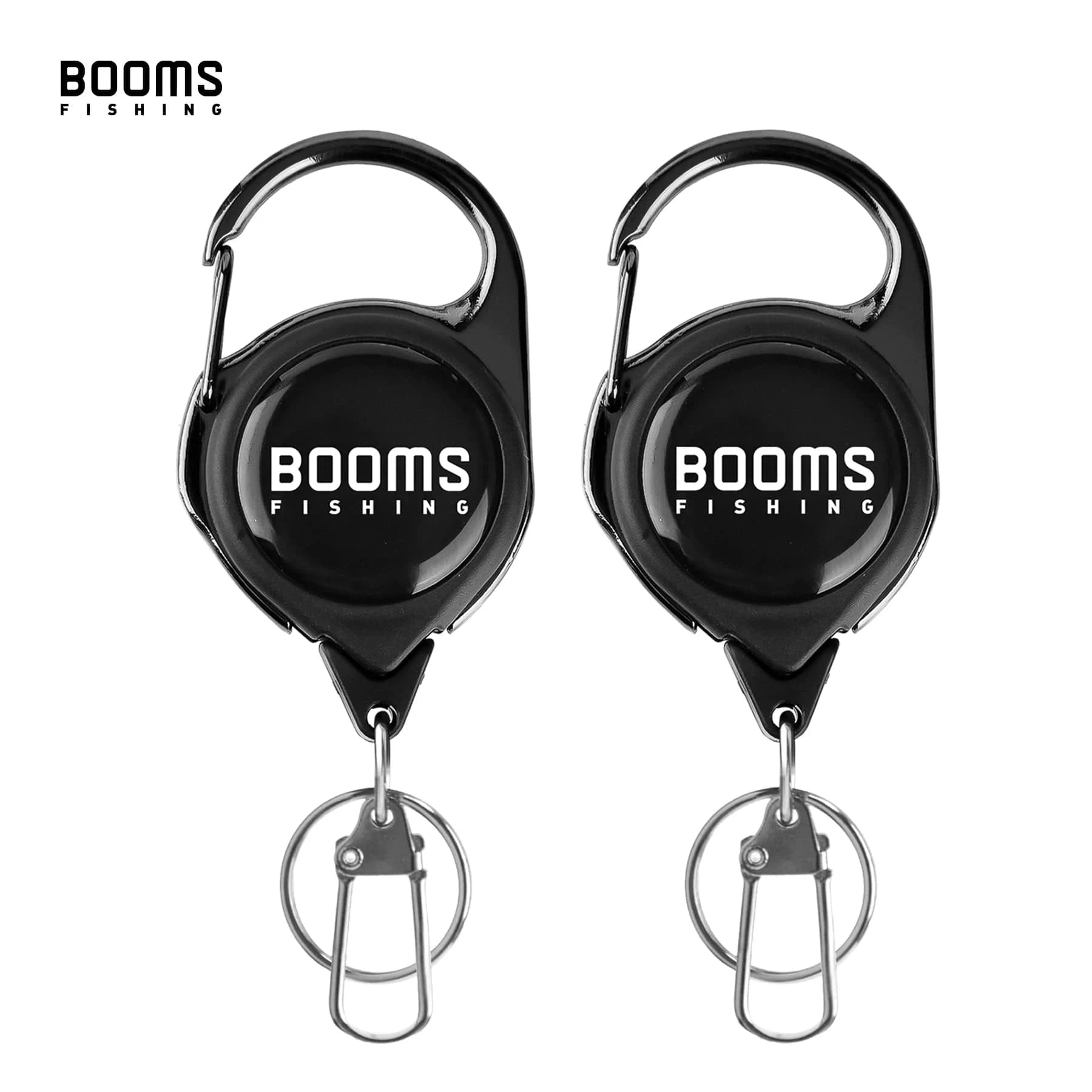 China China Black 2PCS Booms Fishing RG1 Retractable Key Chain with Gear Combo Cord Easy Release Badge Holder Fly Fishing Zinger Retractor Accessories