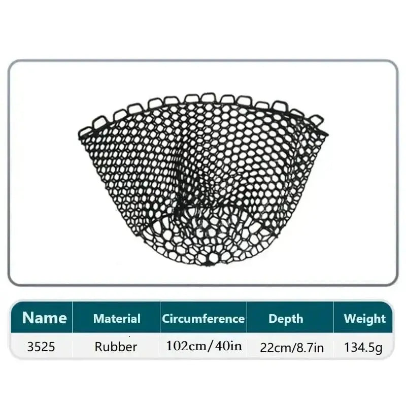 China China Black-3525 / CHINA Silicone Fishing Net Head Durable Fly Fishing Replacement Mesh Net 30cm 50cm 60cm Depth Mesh Landing Net Fishing Accessory Tool