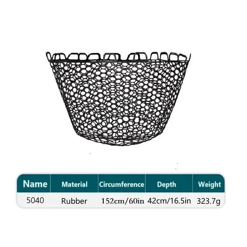 China China Black-5040 / CHINA Silicone Fishing Net Head Durable Fly Fishing Replacement Mesh Net 30cm 50cm 60cm Depth Mesh Landing Net Fishing Accessory Tool