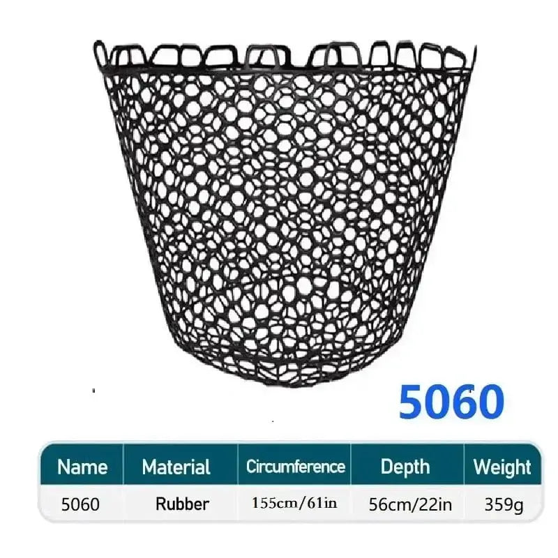 China China Black-5060 / CHINA Silicone Fishing Net Head Durable Fly Fishing Replacement Mesh Net 30cm 50cm 60cm Depth Mesh Landing Net Fishing Accessory Tool