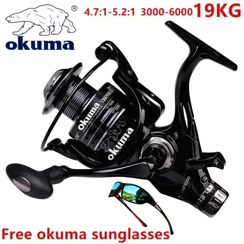 China China black / CHINA / 4|4000 Series Okuma All Metal Wire Cup Spinning Fishing Boat 5.2:1 4.7:1 Rotating Drum 19KG ResistanceRotating Drum Fishing Drum 3000-6000