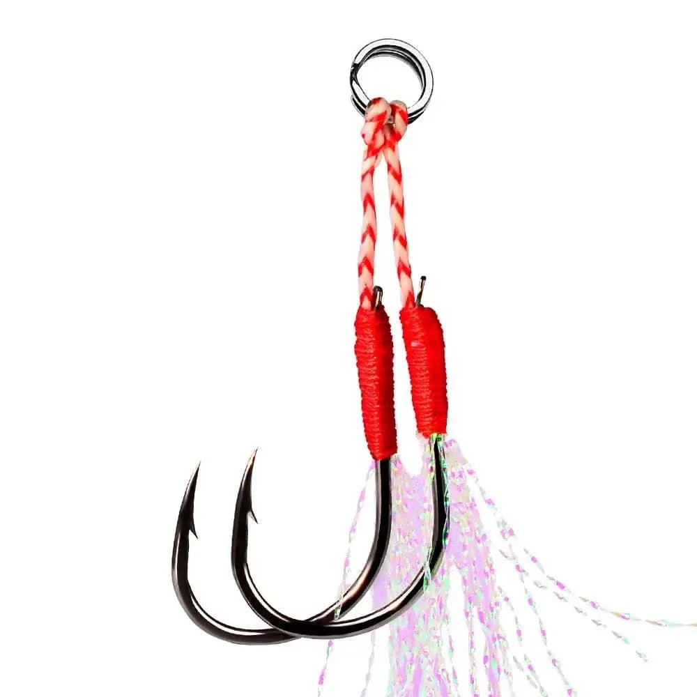 China China Black double hook / 13  10pcs 10p fishing hook fixture with double pairs of hook spines, feather accessories, high carbon steel fishing bait, fishing supplies
