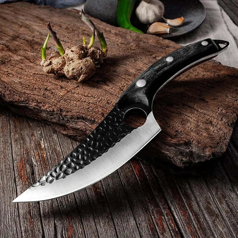 China China Black without cover Stainless Steel Kitchen Boning Knife Fishing Knife Meat Cleaver Handmade Forged Chef Outdoor Cooking Cutter Butcher Knife Tool