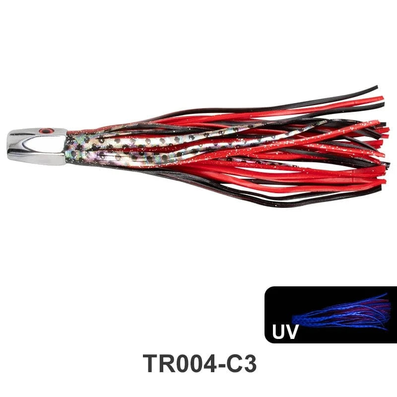 China China blackred-1pc 1pc 20.5cm 76g Trolling Lure Bait Copper Head Octopus Squid Skirt Bait Big Game Drag Fishing Marlin Tuna Pesca Hard Bait