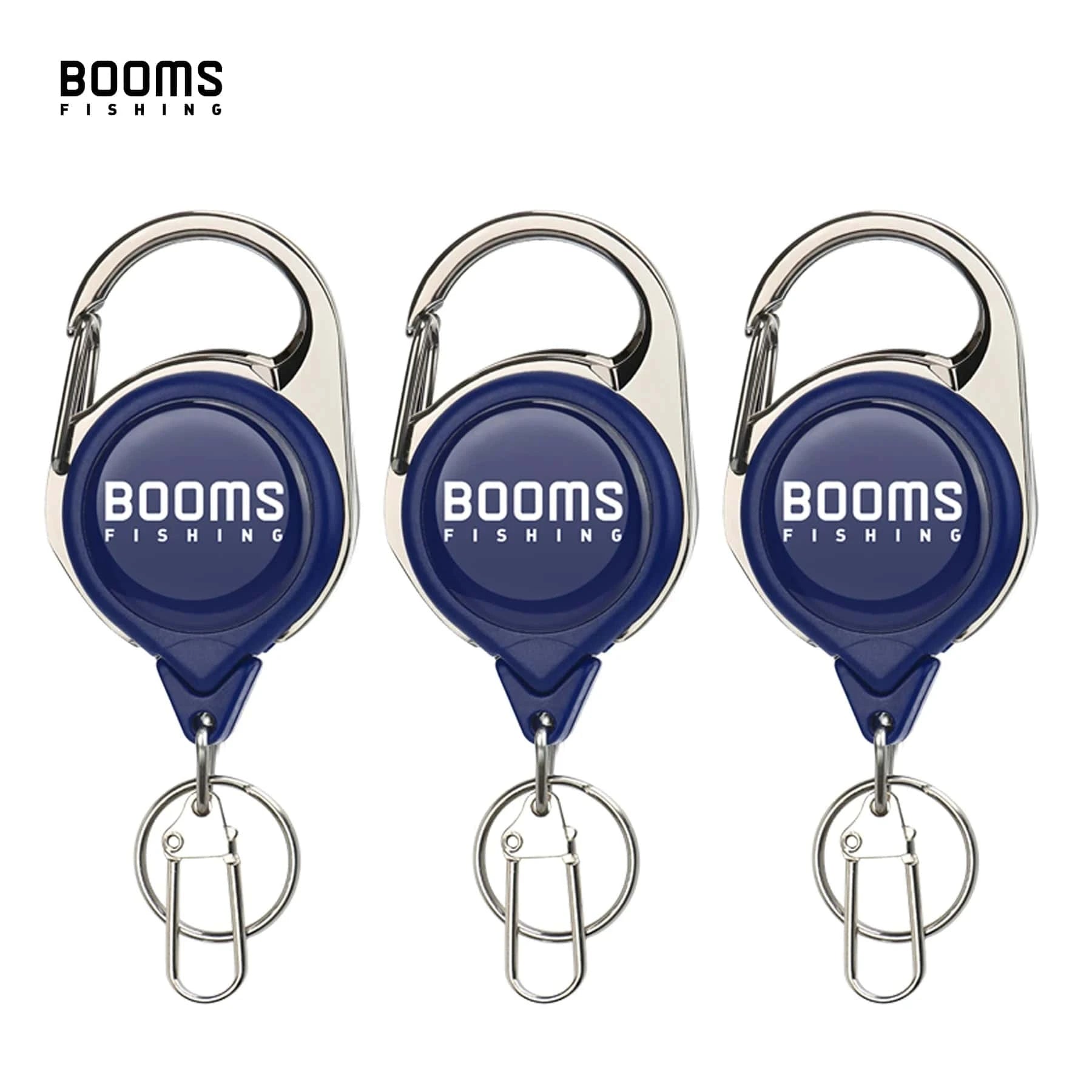 China China Blue 3 PCS Booms Fishing RG1 Retractable Key Chain with Gear Combo Cord Easy Release Badge Holder Fly Fishing Zinger Retractor Accessories