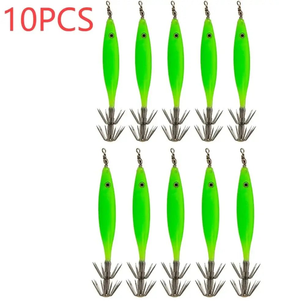 China China Blue 5/10pcs 8cm 4g Luminous Cuttlefish Squid Jig Hook Fishing Lures Octopus Glow Jig Artificial Bait Hard Turlutte Lure Shrimp Bait