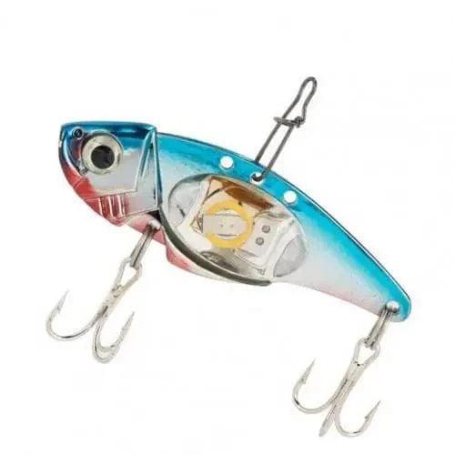 China China Blue 8cm Metal Electronic Vibration Fake Bait Faux Lure Fish Hooks with LED Light Wobbler Artificial Plastic Hard Bait Fishing Tackle