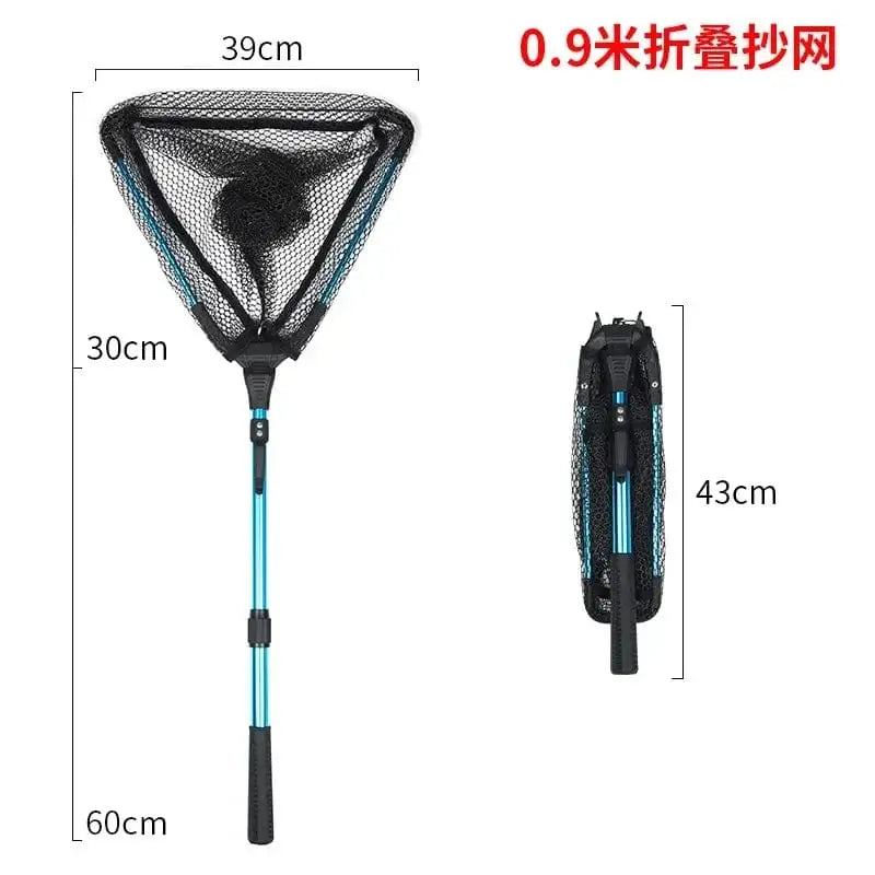 China China Blue 90cm Luya folding net portable stream micro coated net boat fishing retractable sea fishing small net
