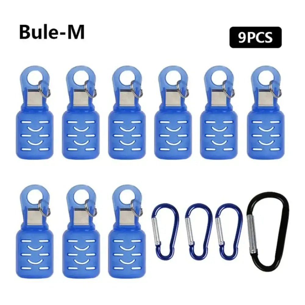 China China Blue M 9pcs Squid Jig Hook Cover Anti-Scratch Puncture Wooden Shrimp Hook Cover Storage Case Outdoor Camping Fishing Accessories Tools