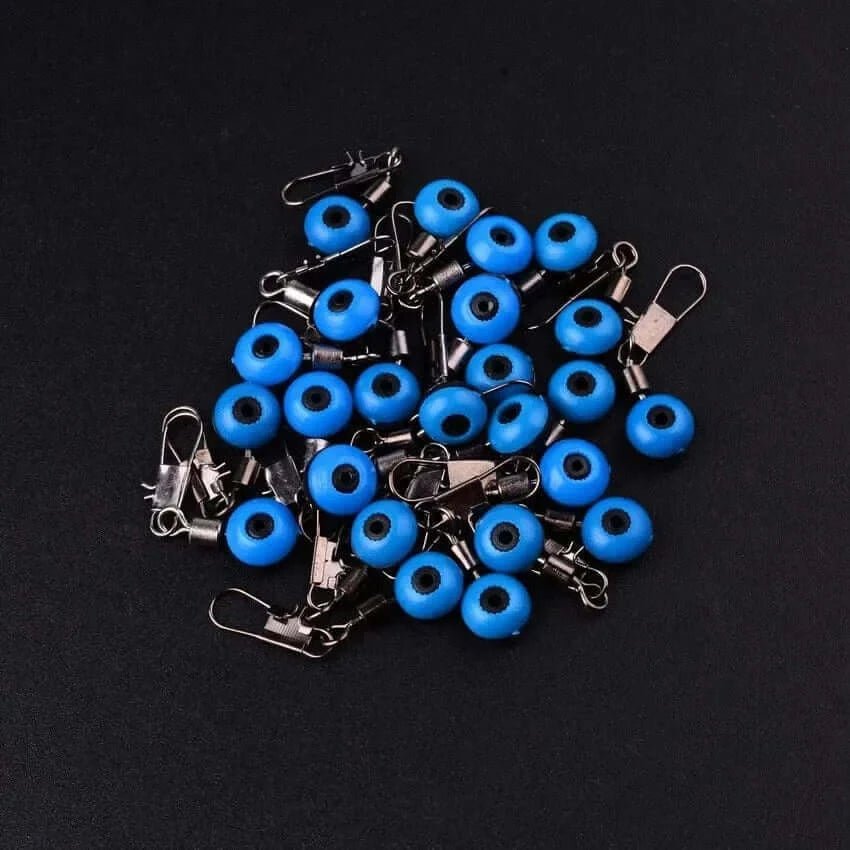 China China Blue S -20pcs 20pc Fishing Line Hook Swivels Shank Clip Connector Interlock Snap Sea Space Beans Lure Fishing Hooks Connector  Pesca Tackle