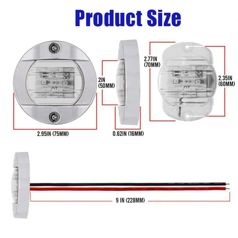 China China Boat Marine Lights Navigation Light Waterproof Marker Lamp  For Truck RV Yacht Transom Anchor Stern DC 12V/24V 6LED Stern Light