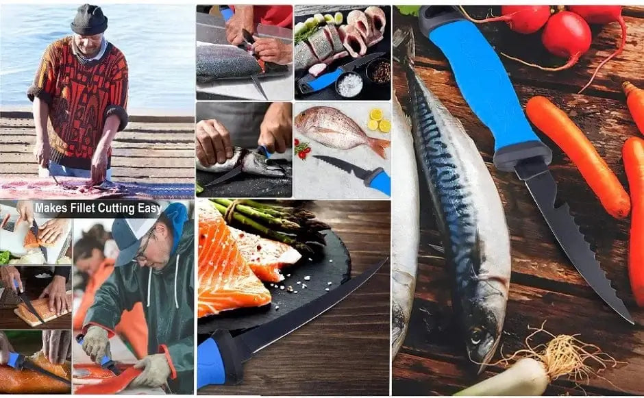 China China Boning Knife Fish Fillet 3-in-1 Kitchen Knives Japanese Chef Knifes Sashimi Fishing Knife Stainless Steel Coating Blade for Salt