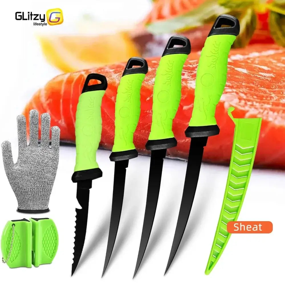 China China Boning Knife Fish Fillet 3-in-1 Kitchen Knives Japanese Chef Knifes Sashimi Fishing Knife Stainless Steel Coating Blade for Salt