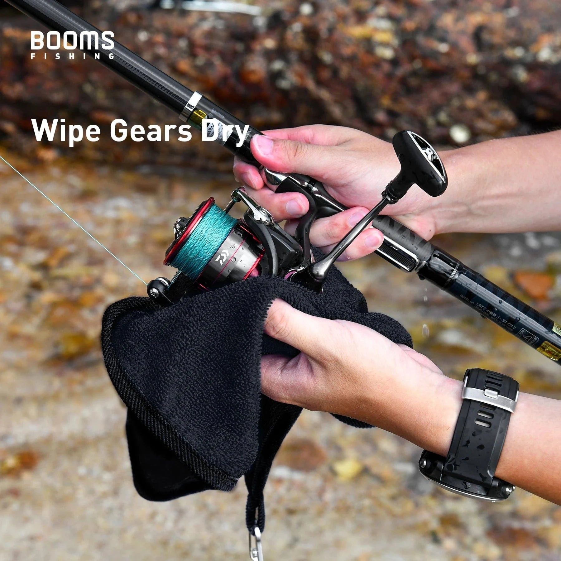China China Booms Fishing 3 PCS Fishing Towel Non-stick Absorbent Fishing Clothing Wipe Hands Soft Towel Fishing Accessories Equipment