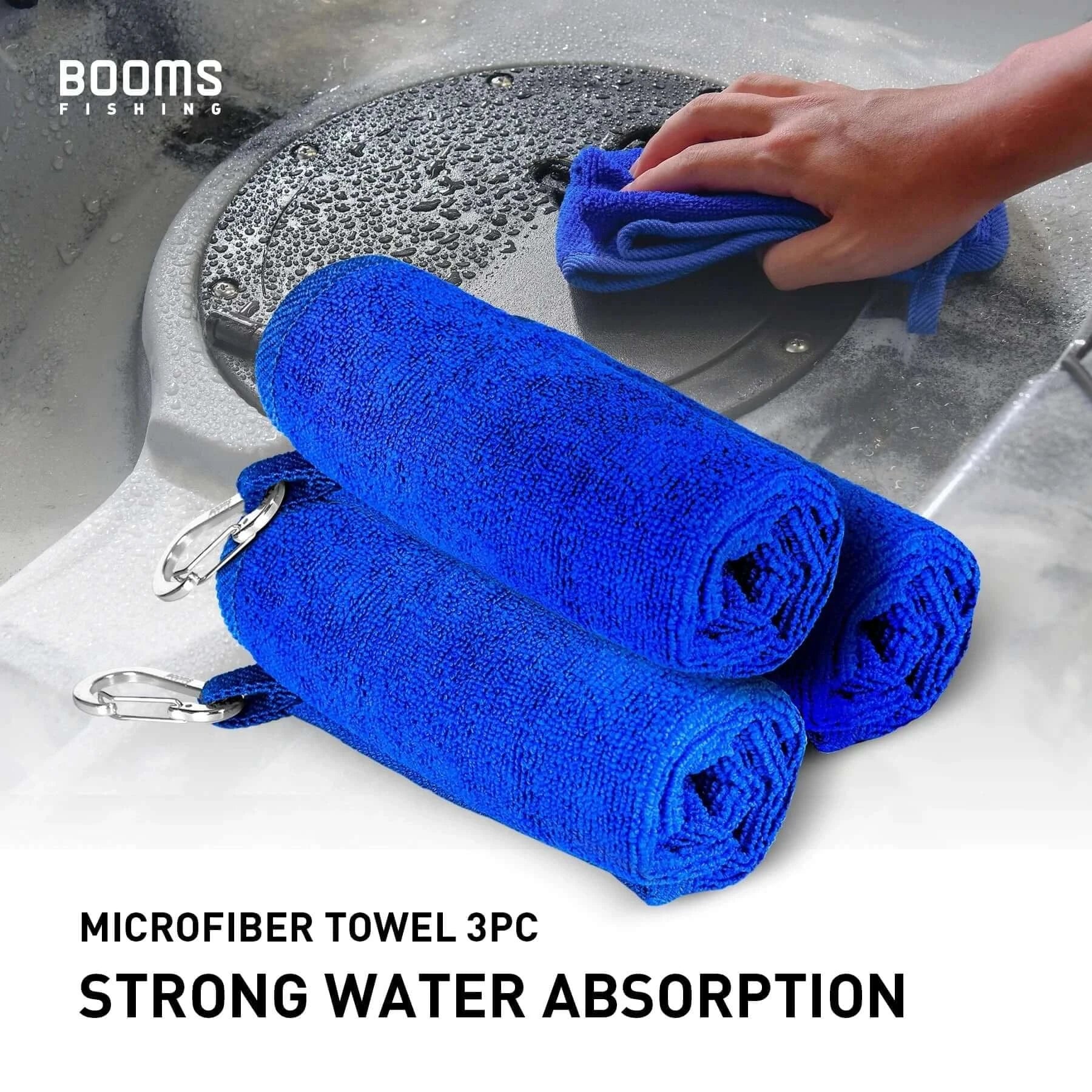 China China Booms Fishing 3 PCS Fishing Towel Non-stick Absorbent Fishing Clothing Wipe Hands Soft Towel Fishing Accessories Equipment