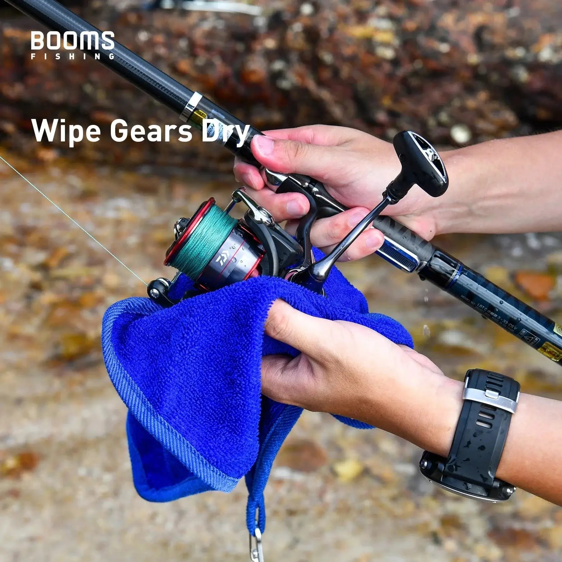 China China Booms Fishing 3 PCS Fishing Towel Non-stick Absorbent Fishing Clothing Wipe Hands Soft Towel Fishing Accessories Equipment