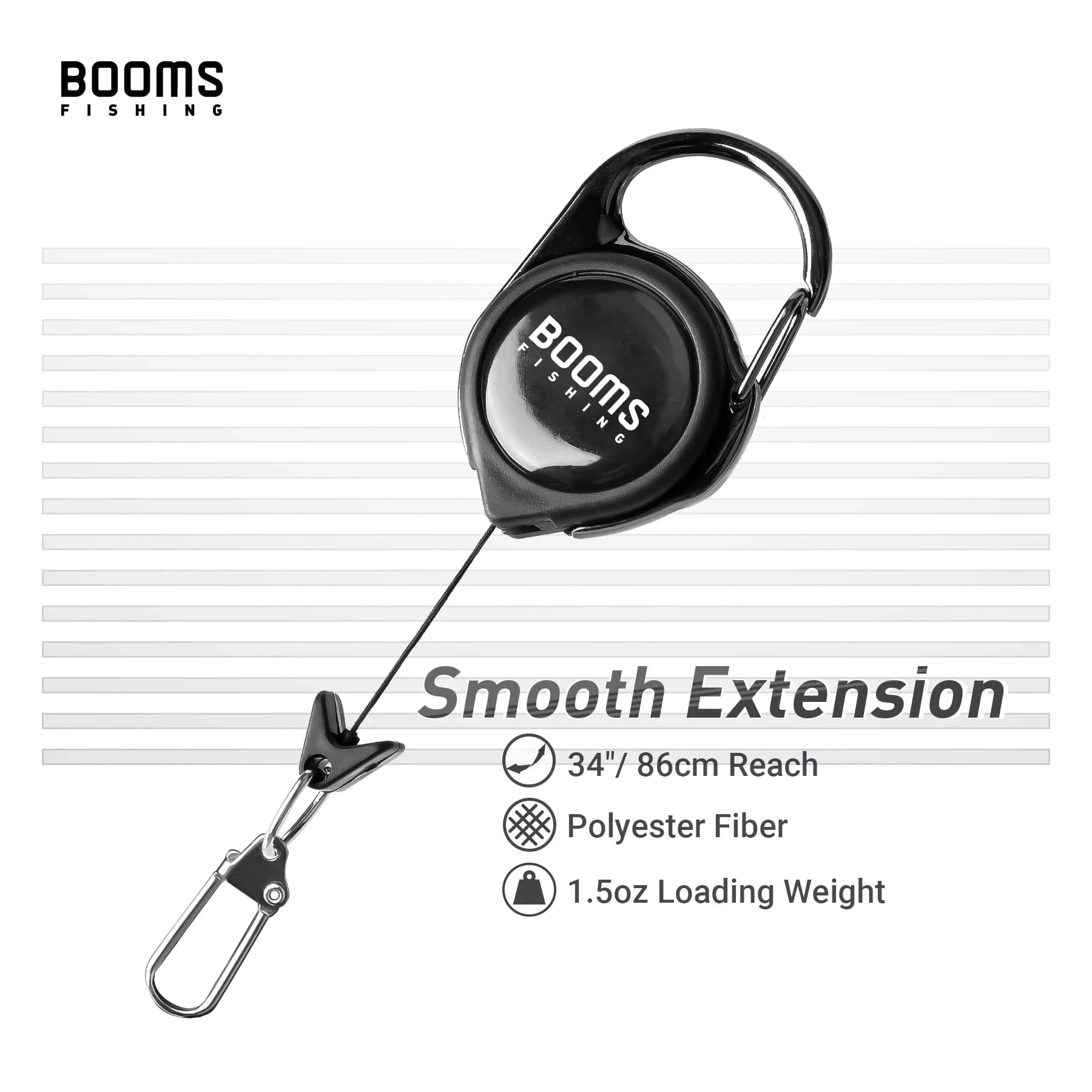 China China Booms Fishing RG1 Retractable Key Chain with Gear Combo Cord Easy Release Badge Holder Fly Fishing Zinger Retractor Accessories