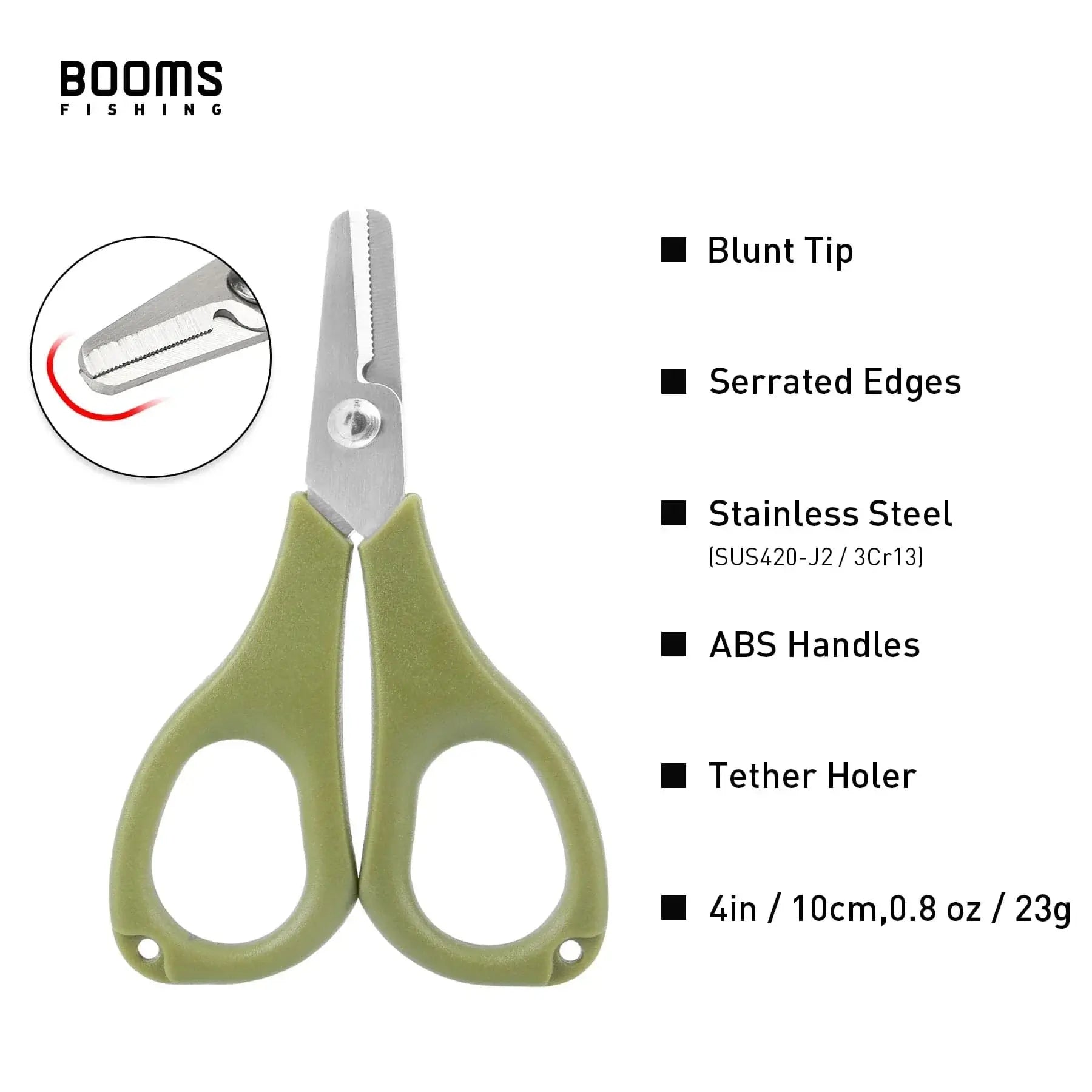 China China Booms Fishing S01 Fishing Scissors for Braided Line Fishing Line Cutter Fishing Serrated Shears with Retractor Split Ring