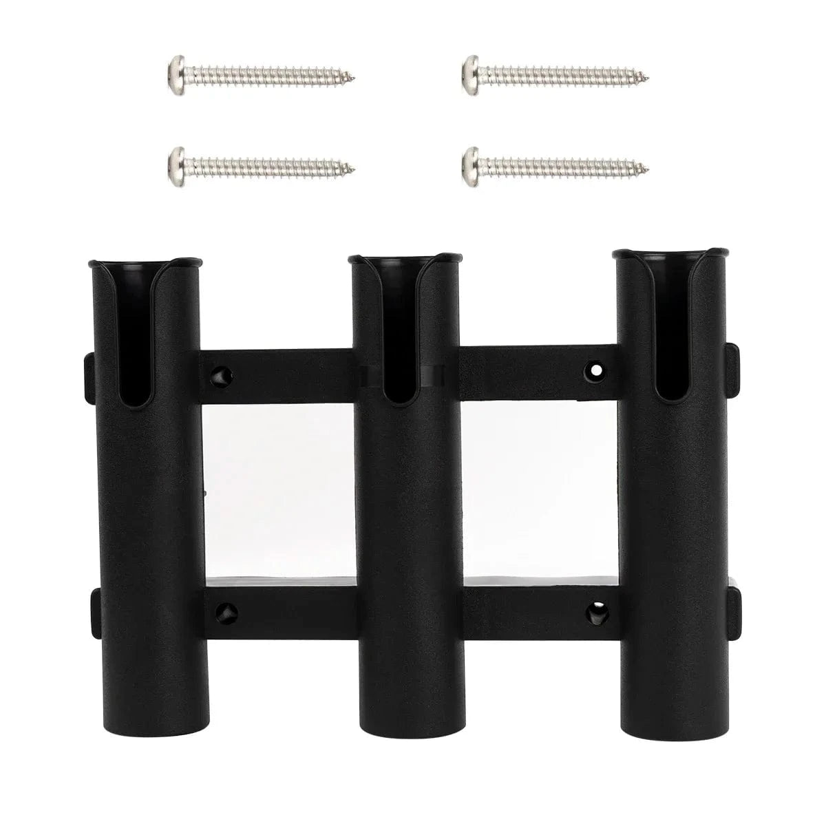 China China Brown 3 Tubes Link Plastic Fishing Rod Racks Holder Socket for Boat Marine Fishing Box Kayak Boat Yacht