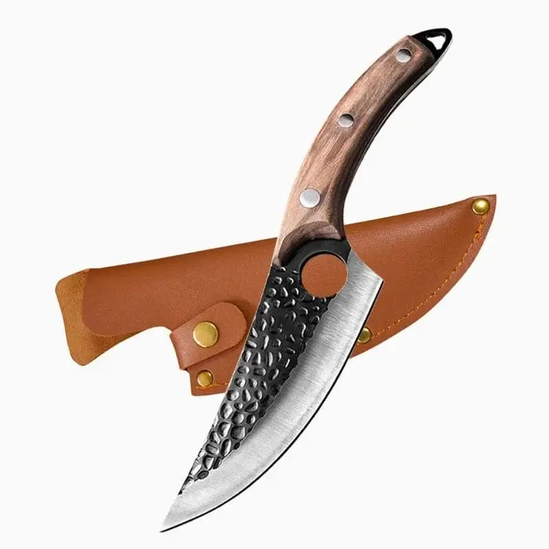 China China brown handle 6 inch Boning Knife Handmade Forged Cleaver Chef Knives Butcher Kitchen Knife Full Tang Handle Fishing Knife Gift Knife Cover