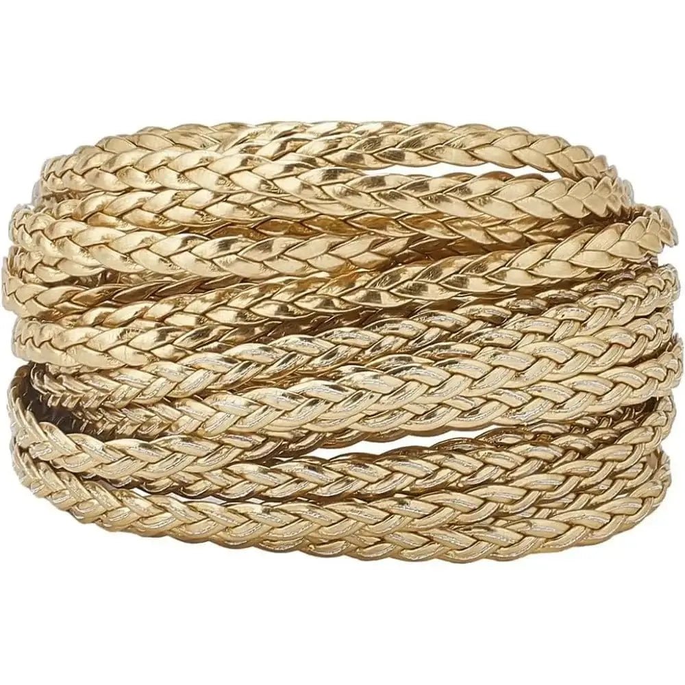 China China BTG08-07878 5m Braided Leather Cord 5mm Gold PU Leather Rope 2mm Thick Flat Folded Imitation Leather String Thread for DIY making kit