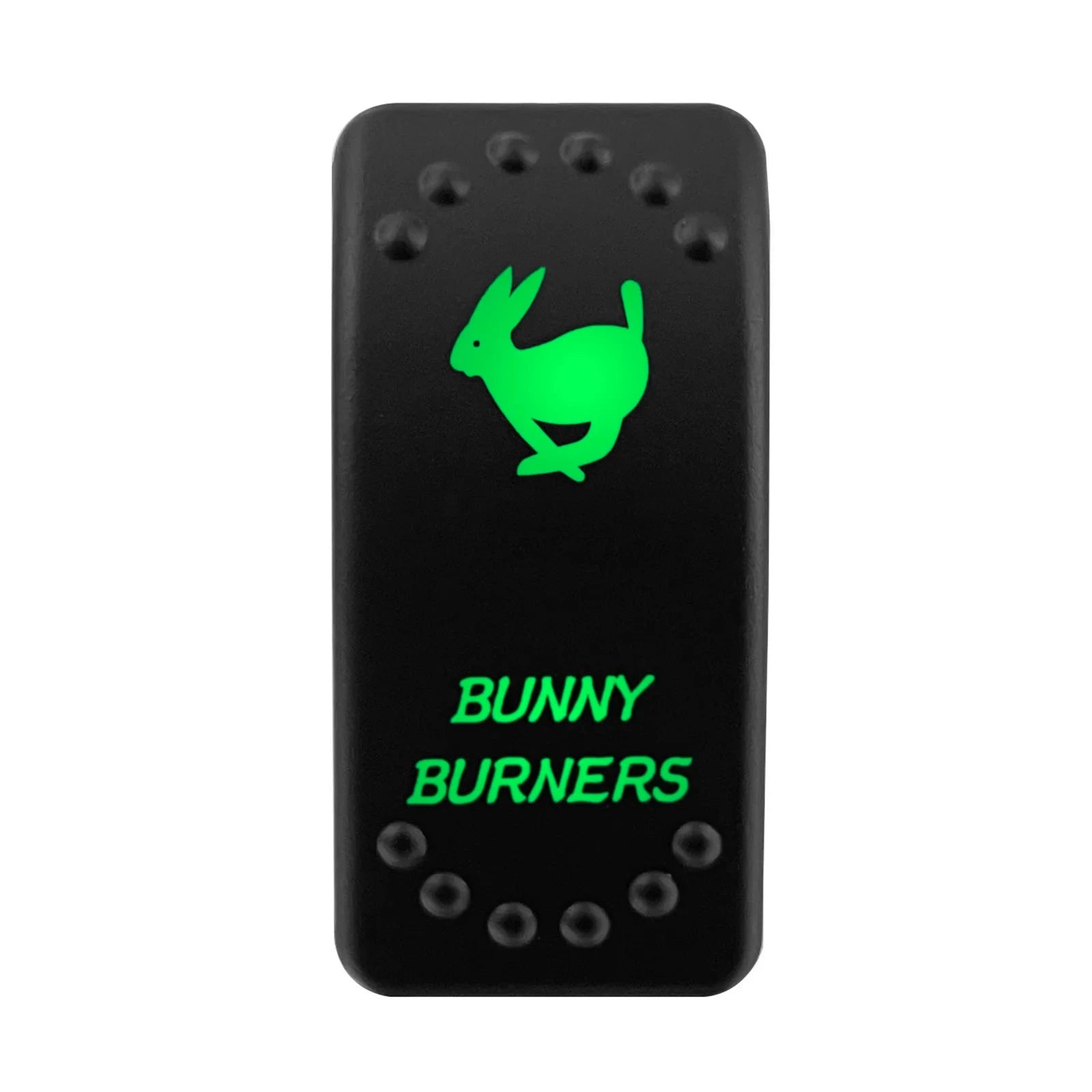 China China BUNNY BURNERS Waterproof Green Led Car Rocker Switch On Off 12V 20A Washer Wiper Momentary Toggle Switch For Marine Boat ATV RZR RV Autosteer