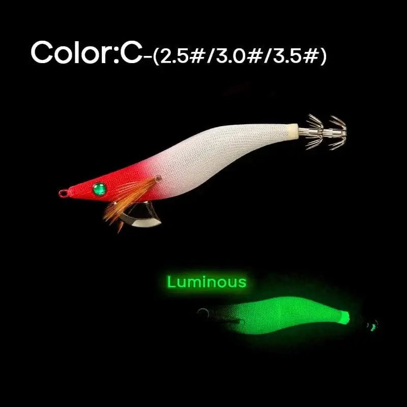 China China C / 2.5 LETOYO 2.5-3.5# squid bait Luminous squid Jig Fishing Lure Artificial bait For Webfoot Octopus Cuttlefish sea fishing lure