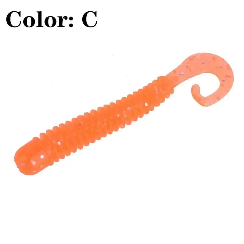 China China C 20pcs/Lot Fishing Wobblers Worm Curly Jig Soft Lures 6.5cm 1.5g Smell With Salt Silicone Artificial Bait Swimbaits Bass Tackle