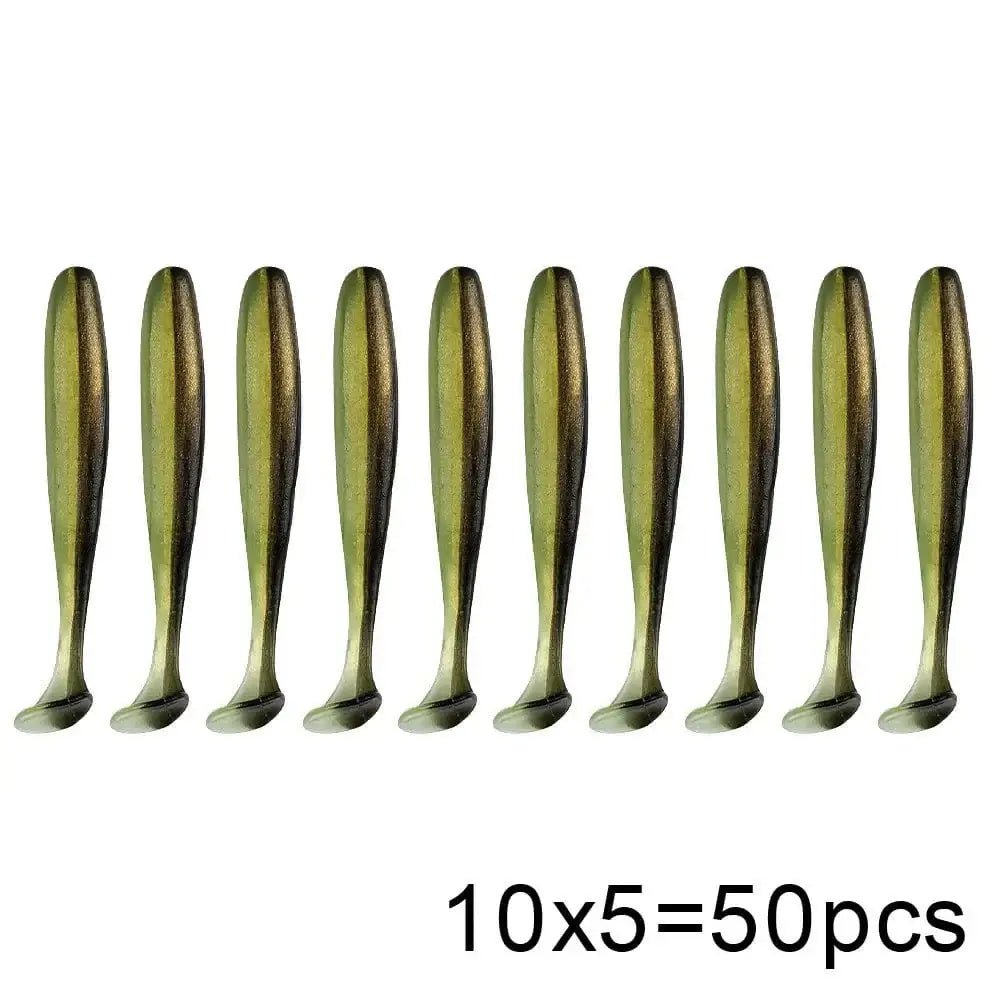 China China C / 50pcs 7 cm QXO 50 Pcs/Lot 7cm 10cm Soft Lure Shad Wobbler Silicone Bait Sea Worm Swimbait Streamer Silicone Lure Spinnerbait  Accessories