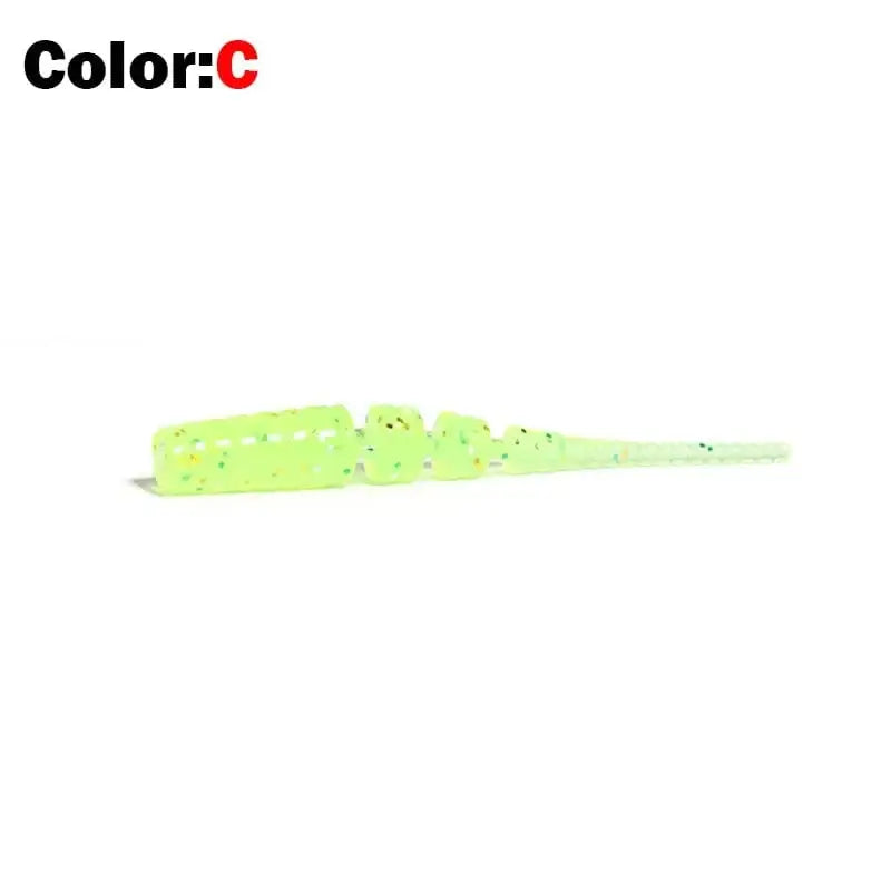 China China C / 52mm-35pcs OUTKIT 4cm 5cm Fishing Soft Worm Lures Pin Tail Ice Fishing Bait Soft Polaris Sinking Lure Pesca Cheap Silicone Fishing Tackle