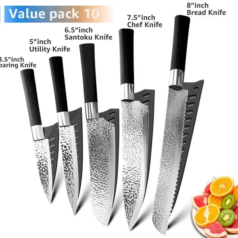 China China C / Russian Federation Chef knives 6 Set Professional Japanese Kitchen knives High Carban  stainless steel Meat Cleaver Fruit Paring knife Chef Knife