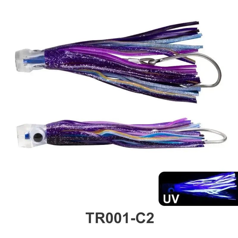 China China C2 / 50g 16.5cm Trolling Skirt Tuna Lures 50g/16.5cm Sinking Boat UV Light Fishing Saltwater Lures for Marlin Sea Trolling Fishing Bait