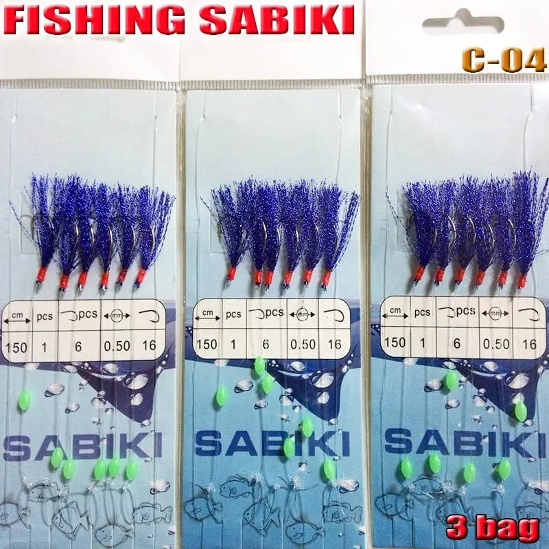 China China C4 2022FISHING SABIKI 12kinds luminous bean fishing hooks ocean fly saltwater bait rings good SABIKI fishing tools