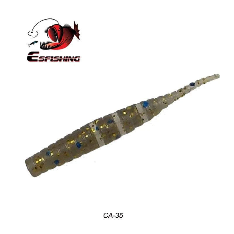 China China CA35 / 42mm 20pcs KESFISHING Jig Worm Lures Polaris 42mm Pesca Bass Trout Winter Ice Fishing Injection Salts and Scents Soft Baits