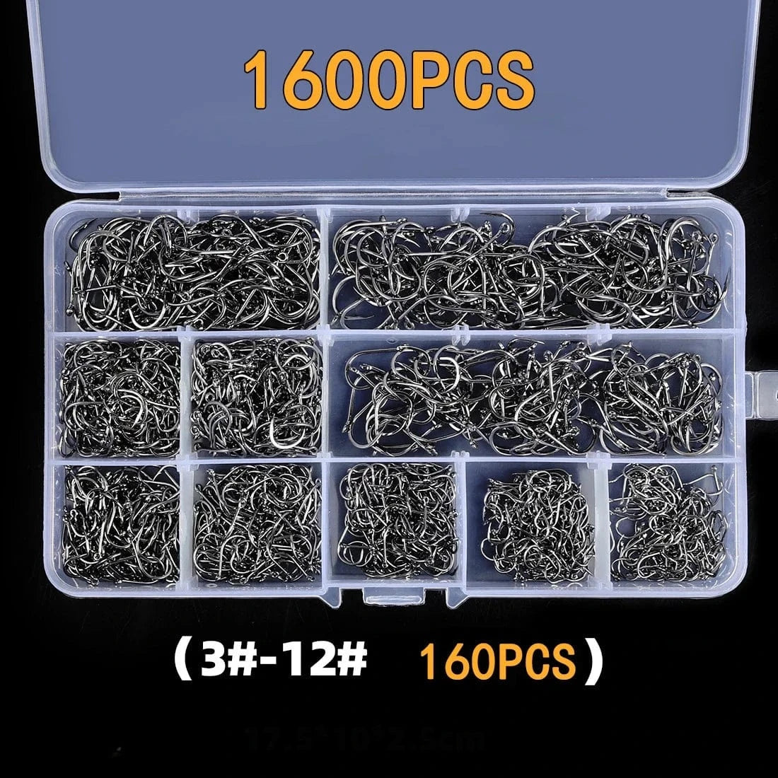 China China Carbon Steel Fishing Hooks 50-1600Pcs/Box Strong Sharp Silver Circle Fishhook 3#-12# Jig Barbed Pesca Portable Lure Bait Tackle