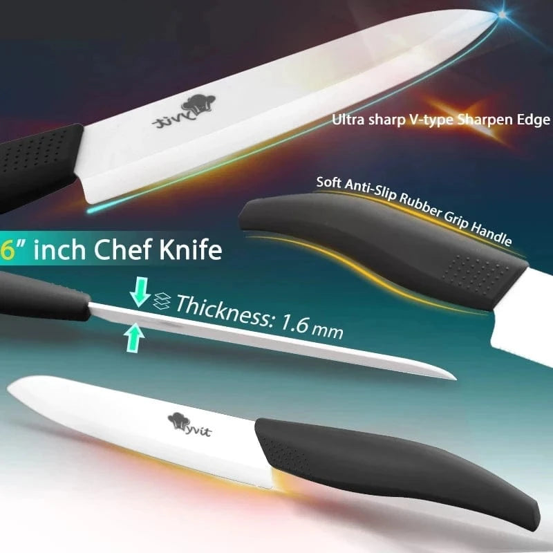 China China Ceramic Knife 6 5 4 3 inch Kitchen Chef Knives RustProof White Blade Utility Slicing Paring Fruit Vegetable Cooking Cutter Tool