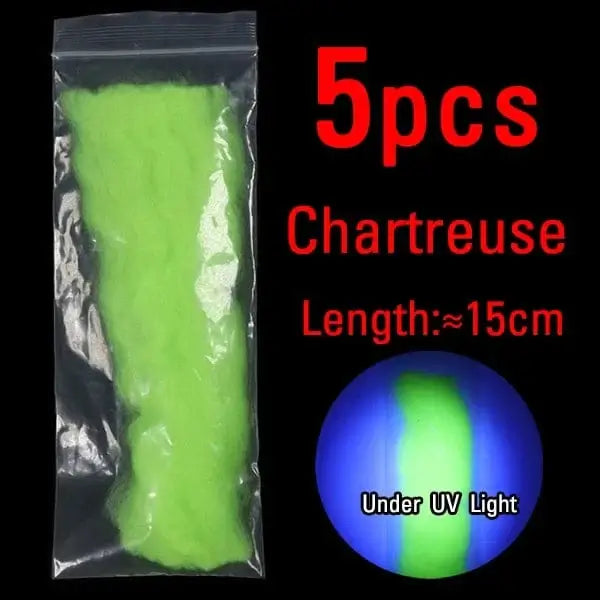 China China Chartreuse 5PCS ICERIO Fly Fishing Multiple Color Egg Yarn Glow Bug Yarn Fiber Baitfish Lure Parachute Fly Tying Material
