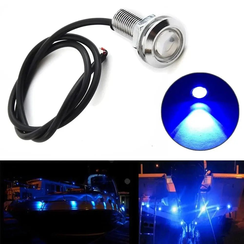 China China CHINA 4pcs DC 12V-3W Blue LED Marine Lighting Boat Lights Spot-lighting Light Portable Waterproof Underwater Car Truck Boats Lamps