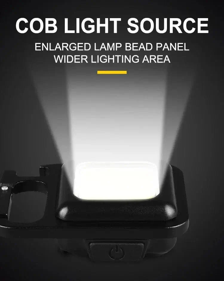 China China COB LED Mini Flashlight Super Bright EDC Keychain Light Outdoor Emergency Camping Pocket Lamp With Tail Magnet Corkscrew