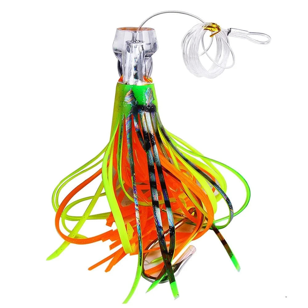 China China Color 1 / 22cm 100g 1pc Trolling Skirt Tuna Lures 65G/100G Deep Sea Boat Fishing Bait Saltwater Lures for Mahi Marlin Wahoo Big Game Fishing Tackle