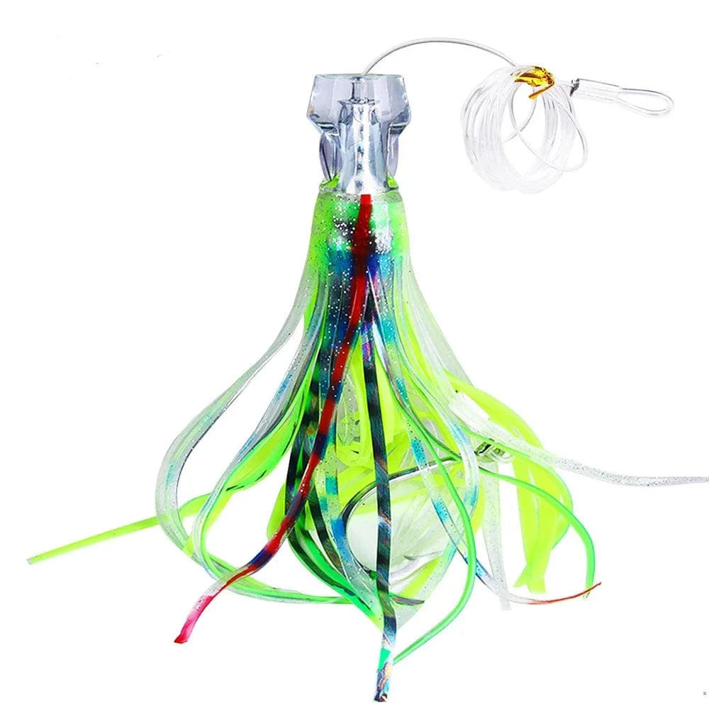 China China Color 5 / 22cm 100g 1pc Trolling Skirt Tuna Lures 65G/100G Deep Sea Boat Fishing Bait Saltwater Lures for Mahi Marlin Wahoo Big Game Fishing Tackle