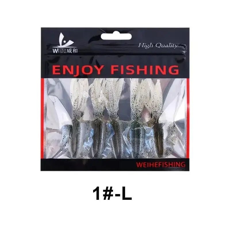 China China Color1 L WEIHE （5pcs） 7cm/2g 10.5cm/7g soft fishing lure squid fishing bait lifelike octopus TPE swimbait for saltwater