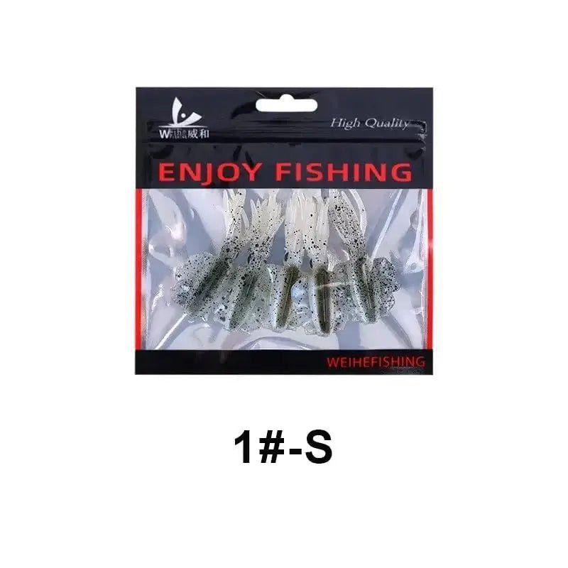 China China Color1 S WEIHE （5pcs） 7cm/2g 10.5cm/7g soft fishing lure squid fishing bait lifelike octopus TPE swimbait for saltwater