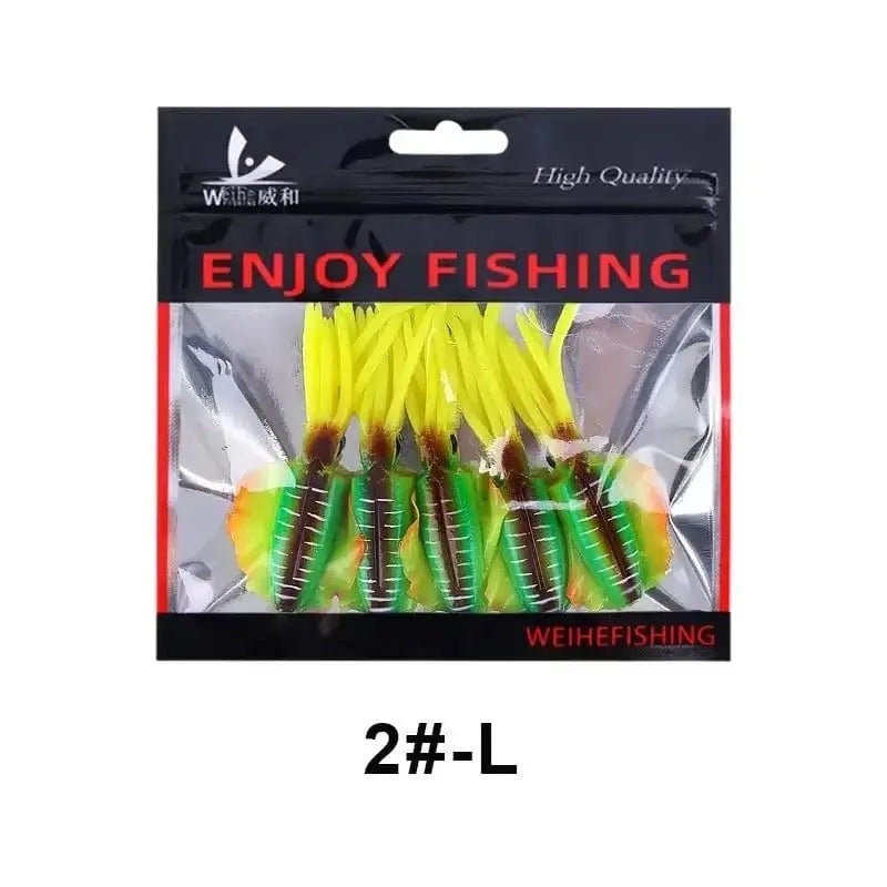 China China Color2 L WEIHE （5pcs） 7cm/2g 10.5cm/7g soft fishing lure squid fishing bait lifelike octopus TPE swimbait for saltwater