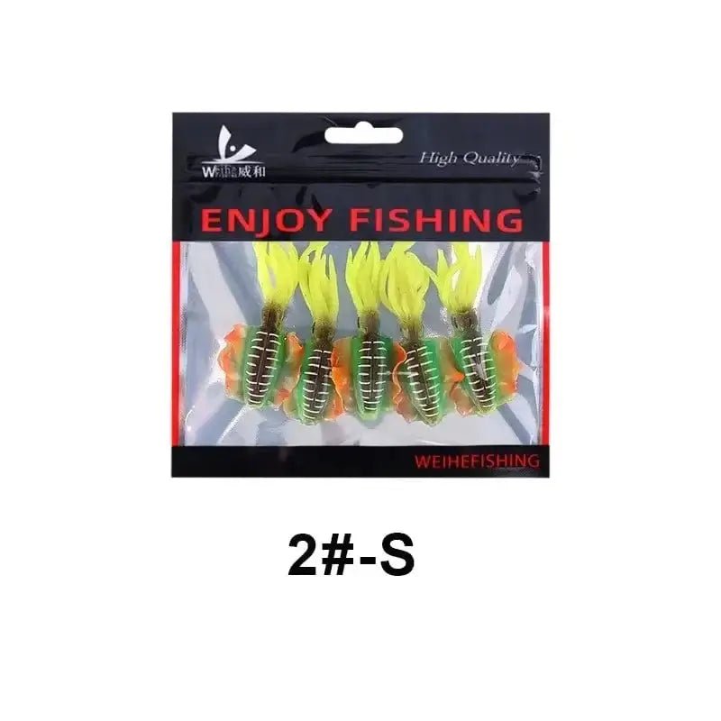 China China Color2 S WEIHE （5pcs） 7cm/2g 10.5cm/7g soft fishing lure squid fishing bait lifelike octopus TPE swimbait for saltwater