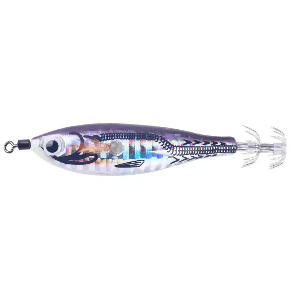 China China Color3 / 9.7CM-7.8G Sea.Yolo Horizontal Squid Trolling Lure Floating Luminous Squid Jigging Eging Wood Shrimp Hook Artificial Squid Lure for Fishing