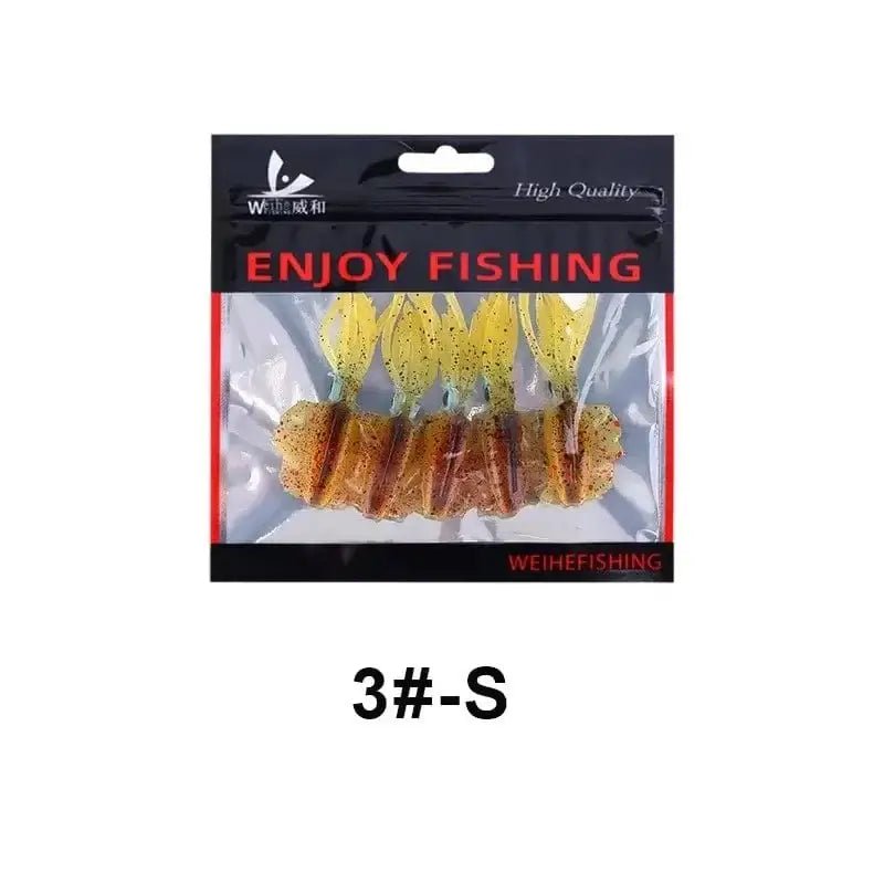 China China Color3 S WEIHE （5pcs） 7cm/2g 10.5cm/7g soft fishing lure squid fishing bait lifelike octopus TPE swimbait for saltwater