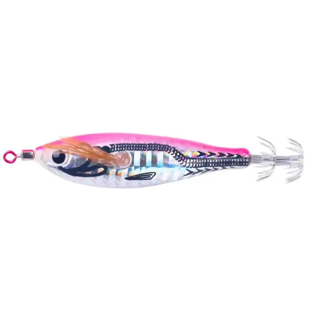 China China Color5 / 9.7CM-7.8G Sea.Yolo Horizontal Squid Trolling Lure Floating Luminous Squid Jigging Eging Wood Shrimp Hook Artificial Squid Lure for Fishing