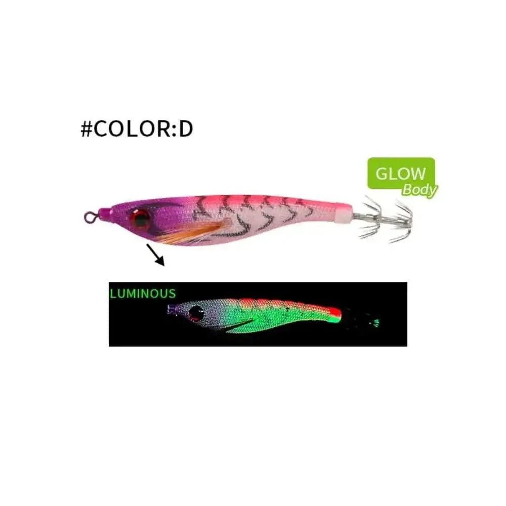 China China D 1pc 99mm 6.5g Fishing Lure Artificial Squid Hook Jigs Noctilucent Squid Cuttlefish Jigs Lures Wood Shrimp For Sea Fishing